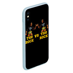 Чехол iPhone XS Max матовый The ROCK VS The ROCK, цвет: 3D-голубой — фото 2