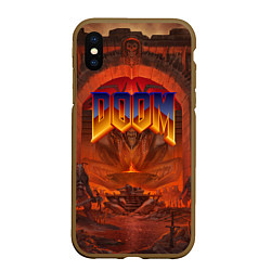 Чехол iPhone XS Max матовый DOOM ДУМ Z, цвет: 3D-коричневый