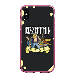 Чехол iPhone XS Max матовый LED ZEPPELIN ЛЕД ЗЕППЕЛИН Z, цвет: 3D-малиновый