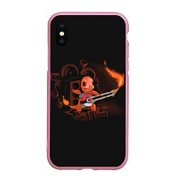 Чехол iPhone XS Max матовый Безумный Чермандер, цвет: 3D-розовый