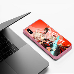 Чехол iPhone XS Max матовый Genshin Impact, Кадзуха, цвет: 3D-малиновый — фото 2