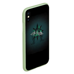 Чехол iPhone XS Max матовый Hydra dominatus, цвет: 3D-салатовый — фото 2