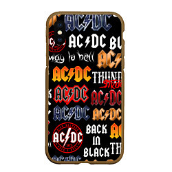 Чехол iPhone XS Max матовый AC DC LOGOBOMBING