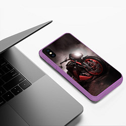 Чехол iPhone XS Max матовый СУПЕРБАЙК, цвет: 3D-фиолетовый — фото 2