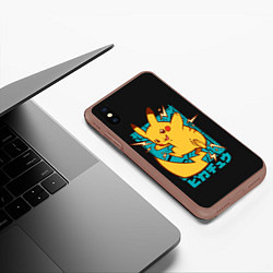 Чехол iPhone XS Max матовый Заряд Пикачу, цвет: 3D-коричневый — фото 2