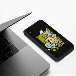 Чехол iPhone XS Max матовый Пузырьки Сквиртла, цвет: 3D-черный — фото 2