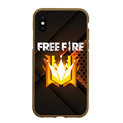 Чехол iPhone XS Max матовый FREE FIRE GRAND MASTER, цвет: 3D-коричневый