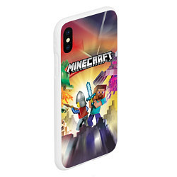 Чехол iPhone XS Max матовый MINECRAFT МАЙНКРАФТ Z, цвет: 3D-белый — фото 2