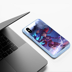 Чехол iPhone XS Max матовый Genshin Impact Геншин Импакт спина Z, цвет: 3D-голубой — фото 2