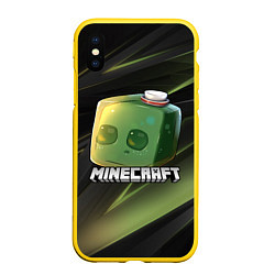 Чехол iPhone XS Max матовый MINECRAFT МАЙНКРАФТ Z, цвет: 3D-желтый