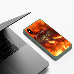 Чехол iPhone XS Max матовый Darksiders 3 Гнев Войны 3 Z, цвет: 3D-темно-зеленый — фото 2