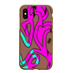 Чехол iPhone XS Max матовый Абстракция, цвет: 3D-коричневый