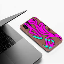 Чехол iPhone XS Max матовый Абстракция, цвет: 3D-коричневый — фото 2