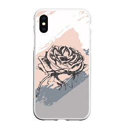 Чехол iPhone XS Max матовый Абстракция с розой