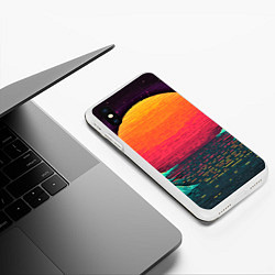 Чехол iPhone XS Max матовый Пиксельный закат, цвет: 3D-белый — фото 2