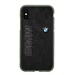 Чехол iPhone XS Max матовый BMW LOGO AND INSCRIPTION, цвет: 3D-темно-зеленый