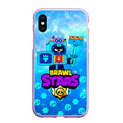 Чехол iPhone XS Max матовый Эш Ash Brawl Stars, цвет: 3D-сиреневый