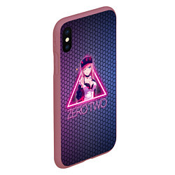 Чехол iPhone XS Max матовый Zero Two в треугольнике, цвет: 3D-малиновый — фото 2