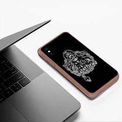 Чехол iPhone XS Max матовый Скелет Лемми, цвет: 3D-коричневый — фото 2