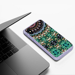 Чехол iPhone XS Max матовый Этнический восточный узор, цвет: 3D-светло-сиреневый — фото 2