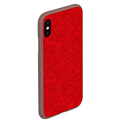 Чехол iPhone XS Max матовый Ярко-красный мраморный узор, цвет: 3D-коричневый — фото 2