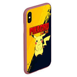 Чехол iPhone XS Max матовый PIKACHU PIKA PIKA ПИКАЧУ, цвет: 3D-малиновый — фото 2