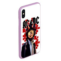 Чехол iPhone XS Max матовый ACDC Ангус Янг, цвет: 3D-сиреневый — фото 2