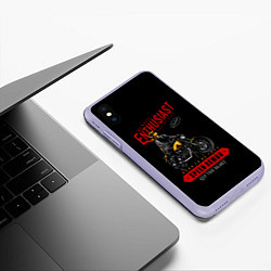 Чехол iPhone XS Max матовый Демон скорости, цвет: 3D-светло-сиреневый — фото 2