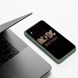 Чехол iPhone XS Max матовый ACDC Rock or Bust, цвет: 3D-темно-зеленый — фото 2