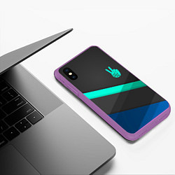 Чехол iPhone XS Max матовый PEACE ПИС МИР Z, цвет: 3D-фиолетовый — фото 2