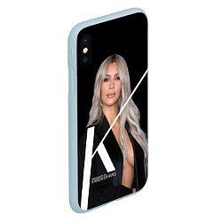 Чехол iPhone XS Max матовый Ким Кардашьян, цвет: 3D-голубой — фото 2