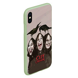 Чехол iPhone XS Max матовый Ozzy Osbourne, цвет: 3D-салатовый — фото 2