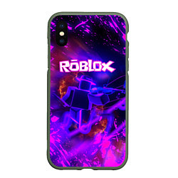 Чехол iPhone XS Max матовый MUSIC ROBLOX РОБЛОКС Z, цвет: 3D-темно-зеленый