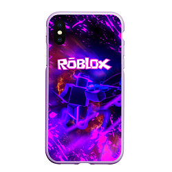 Чехол iPhone XS Max матовый MUSIC ROBLOX РОБЛОКС Z, цвет: 3D-сиреневый