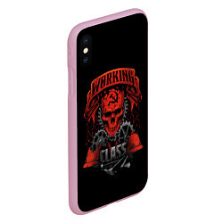 Чехол iPhone XS Max матовый РАБОЧИЙ КЛАСС, цвет: 3D-розовый — фото 2