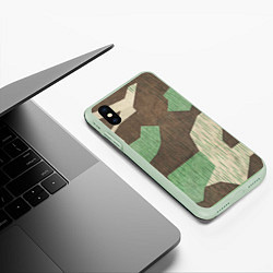 Чехол iPhone XS Max матовый Камуфляж хаки армейский, цвет: 3D-салатовый — фото 2