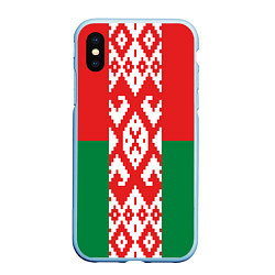Чехол iPhone XS Max матовый Белоруссия, цвет: 3D-голубой