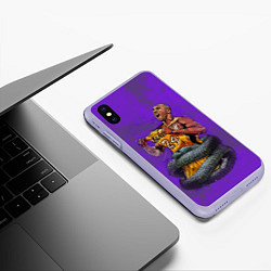 Чехол iPhone XS Max матовый КОБИ БРАЙАНТ, цвет: 3D-светло-сиреневый — фото 2
