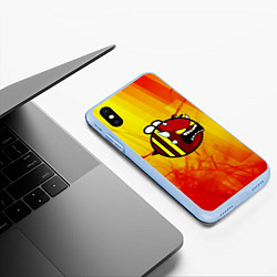 Чехол iPhone XS Max матовый Geometry Dash: Red Demon, цвет: 3D-голубой — фото 2