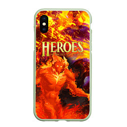 Чехол iPhone XS Max матовый HoM Огненный, цвет: 3D-салатовый