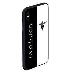 Чехол iPhone XS Max матовый BON JOVI BLACK WHITE, цвет: 3D-черный — фото 2