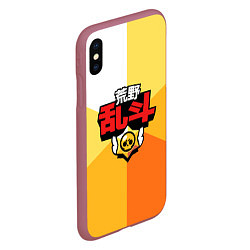 Чехол iPhone XS Max матовый БРАВЛ СТАРС КИТАЙСКИЕ Иероглифы - BRAWL STARS, цвет: 3D-малиновый — фото 2