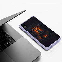 Чехол iPhone XS Max матовый Clayman - In Flames, цвет: 3D-светло-сиреневый — фото 2