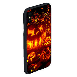 Чехол iPhone XS Max матовый Тыквы на Хэллоуин, цвет: 3D-черный — фото 2