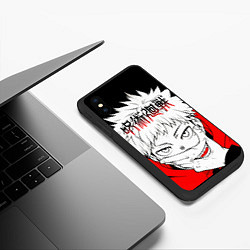 Чехол iPhone XS Max матовый Jujutsu Kaisen, Юдзи Итадори, цвет: 3D-черный — фото 2