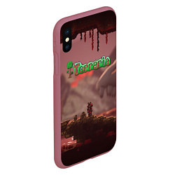 Чехол iPhone XS Max матовый Terraria Тэррария, цвет: 3D-малиновый — фото 2