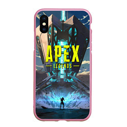 Чехол iPhone XS Max матовый APEX Legends boom, цвет: 3D-розовый