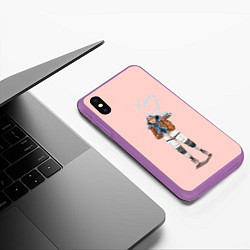 Чехол iPhone XS Max матовый Лайфлайн, цвет: 3D-фиолетовый — фото 2