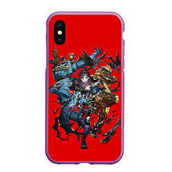 Чехол iPhone XS Max матовый APEX Team, цвет: 3D-фиолетовый