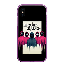 Чехол iPhone XS Max матовый Squid Game: Отряд стражей, цвет: 3D-фиолетовый